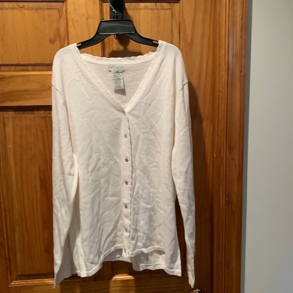 White Stag Button Front Cardigan Sweater in White XL NWT - Picture 2 of 5